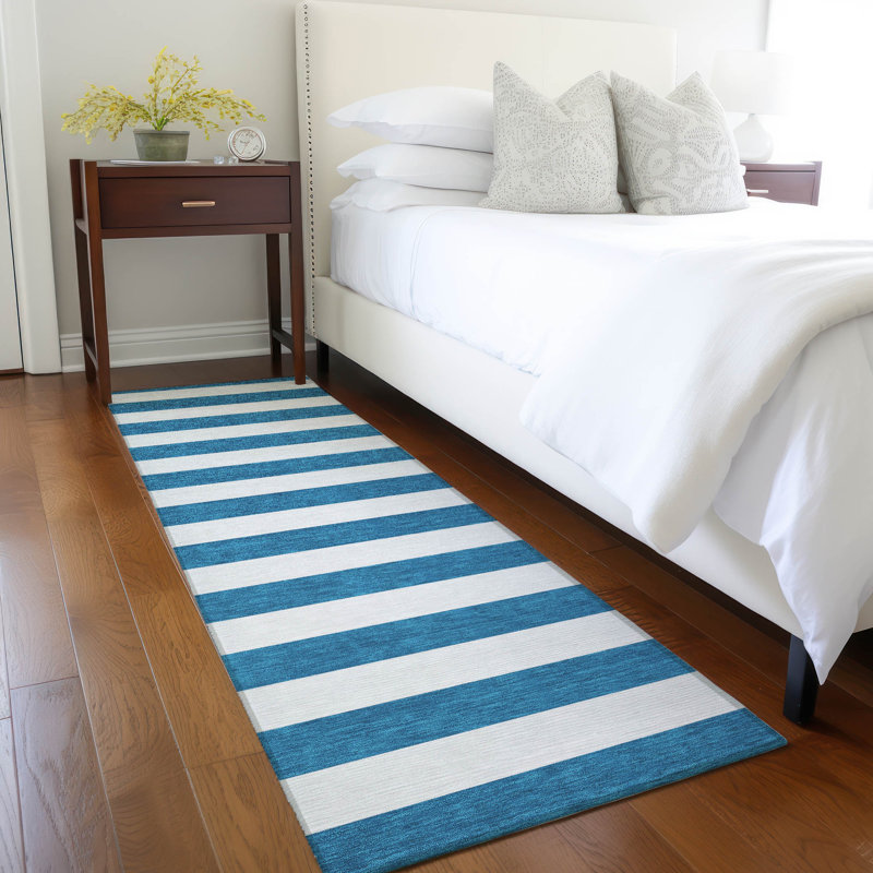 Washable Striped Indoor / Outdoor Rug, Runner 2'3" x 7'6"