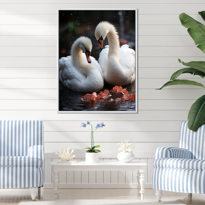 Swans Romantic Portrait I - Swans Animal, reproduction d'art sur toile