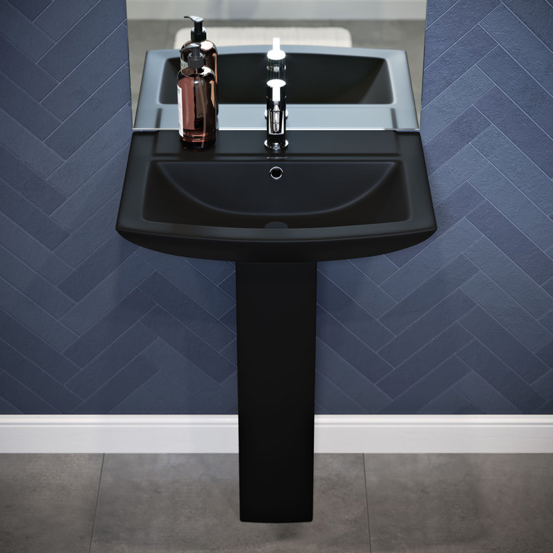 Lavabo sur pied deux pièces Sublime, Noir mat