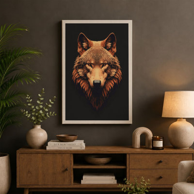 Wolf Portrait Modern - Wrapped Canvas