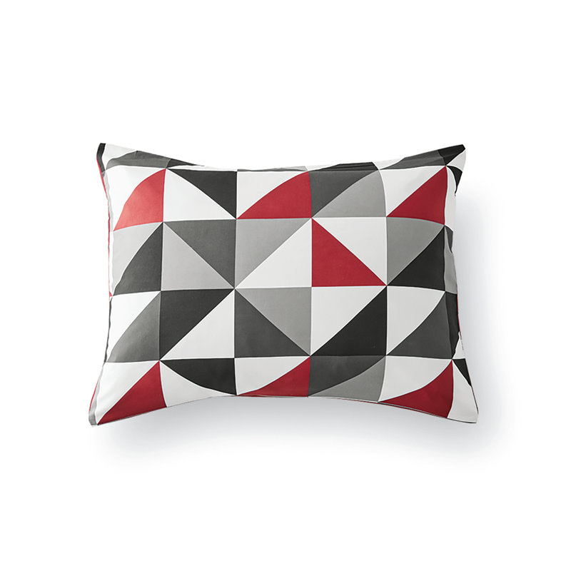 Ensemble d'édredon réversible en microfibre rouge / gris / noir Nastasia 8 pièces
