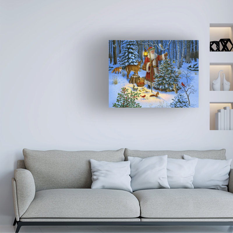 «Father Christmas and Friends» par Ruth Sanderson, art sur toile sans cadre, L 47 po x H 35 po