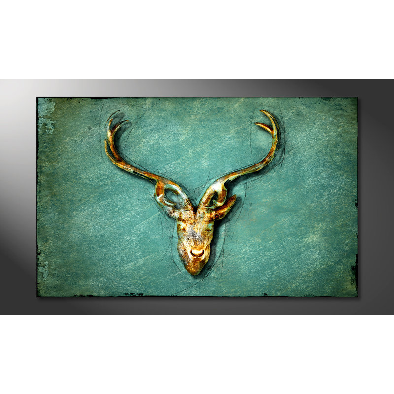 The Deer - Stretched On Wooden Frame Print on Canvas, 100% cotton canvas, 80cm H x 100cm W
