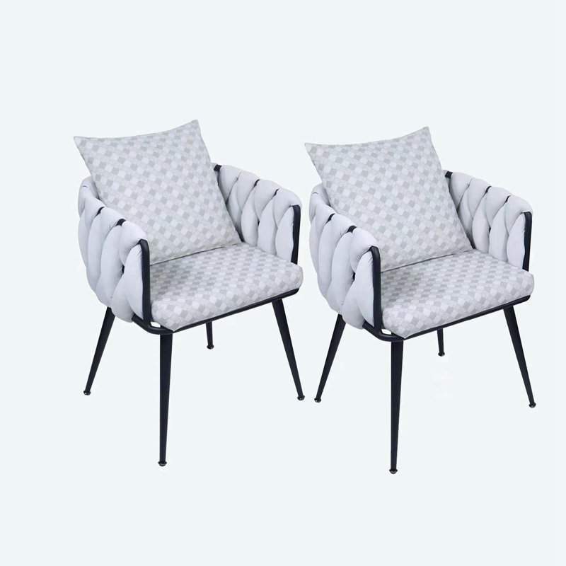 Maylyn 18'' H Tufted Velvet Armchair, White