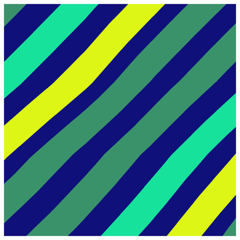 Tapis de bain à rayures bleues et vertes, L 34 po x L 21 po