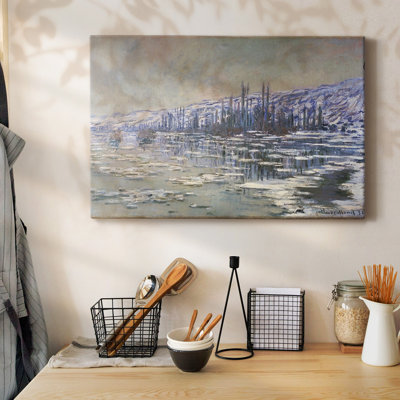 Ice Floes on Seine, 1880-Gallery Wrapped Canvas