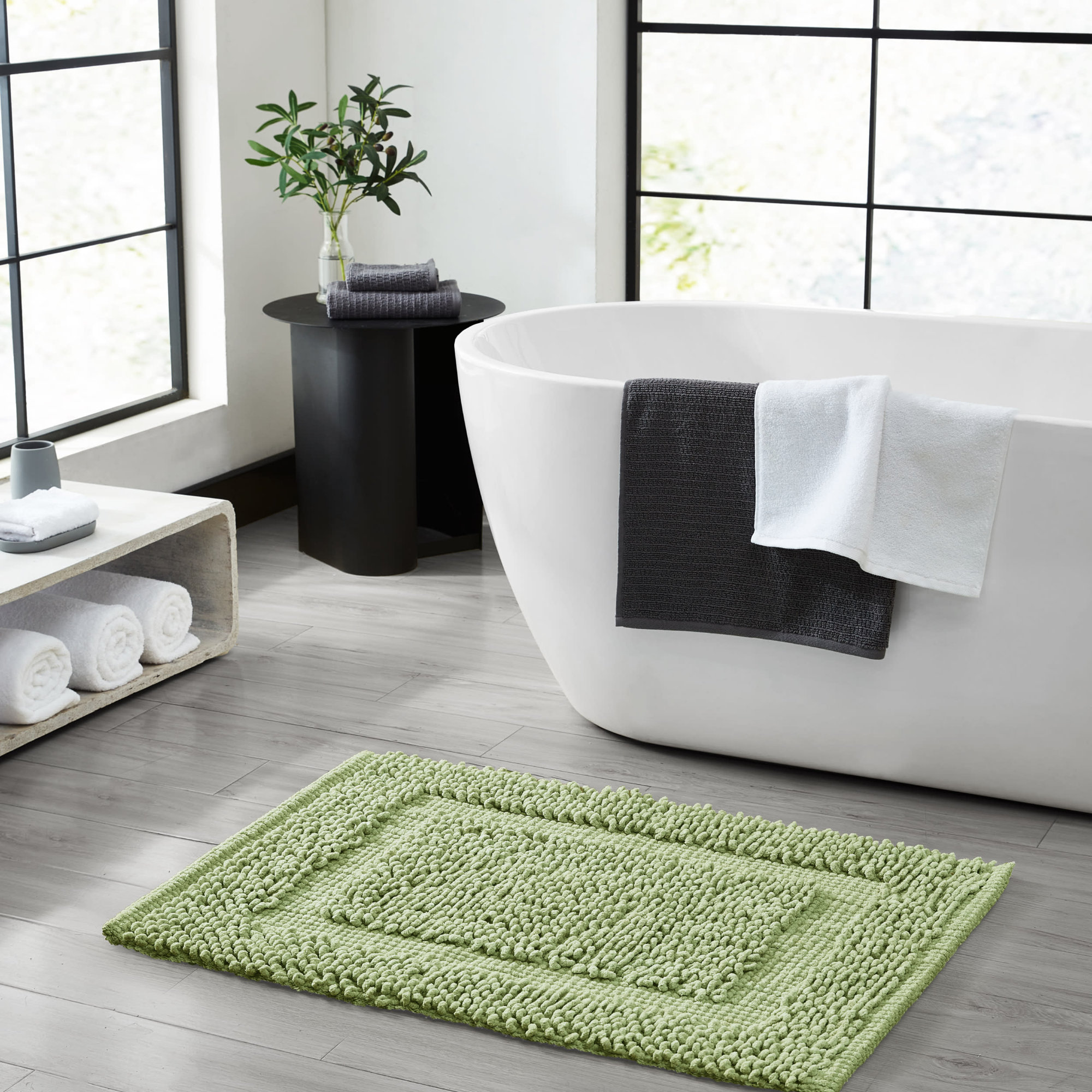 Payten Classic Cotton Bath Mat, Single - 20"W x 32"L, Sage