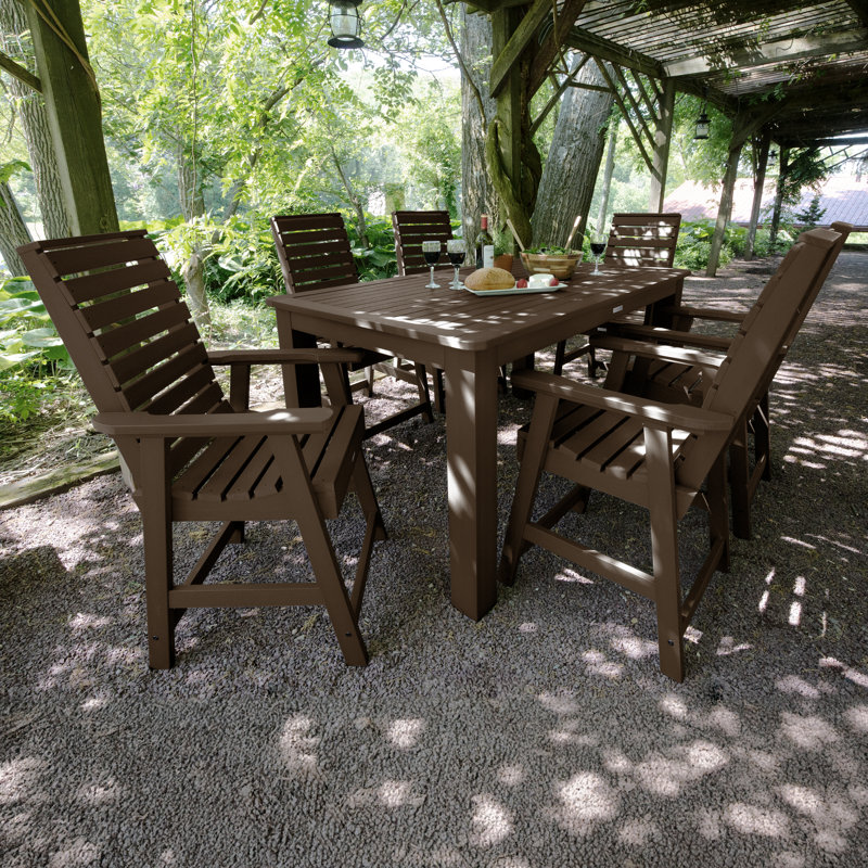 Ensemble de salle à manger rectangulaire pour 6 personnes Midwest, Gland de chêne vieilli, H 43,3 po x l 55,5 po x L 86,5 po