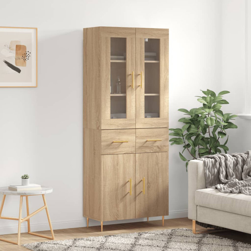Motour 69.5cm Wide Highboard, Sonoma Oak