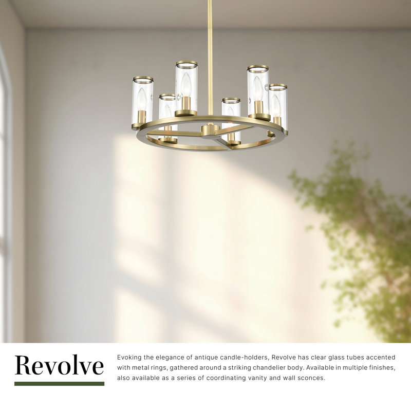 Revolve 6 - Light Chandelier, Polished Nickel