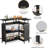 36” X 48” L-Shaped Home Bar Unit With Footrest – Modern Corner Liquor Cabinet With 2-Tier Shelves & Glass Racks(Not Including Stools)