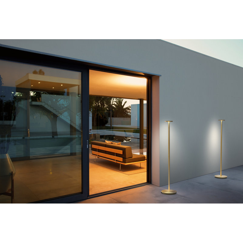 Luci 41" Novelty Floor Lamp, Satin Aluminum