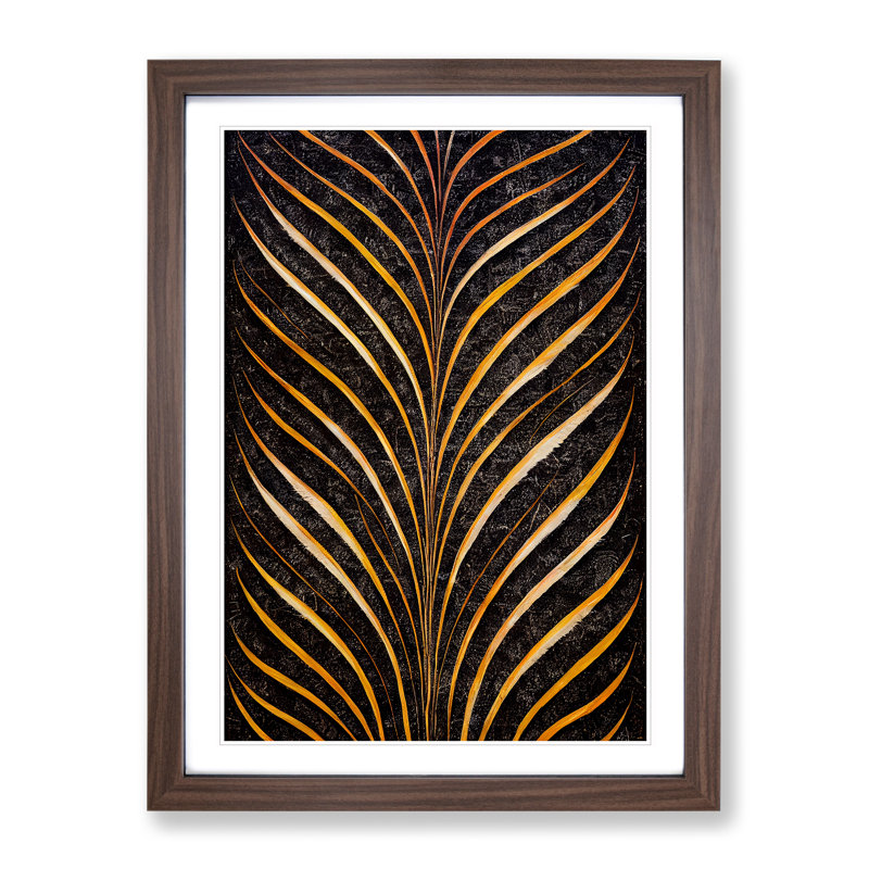 Sacred Feather - Wall Art, 46cm H x 34cm W x 2cm D, Walnut Framed