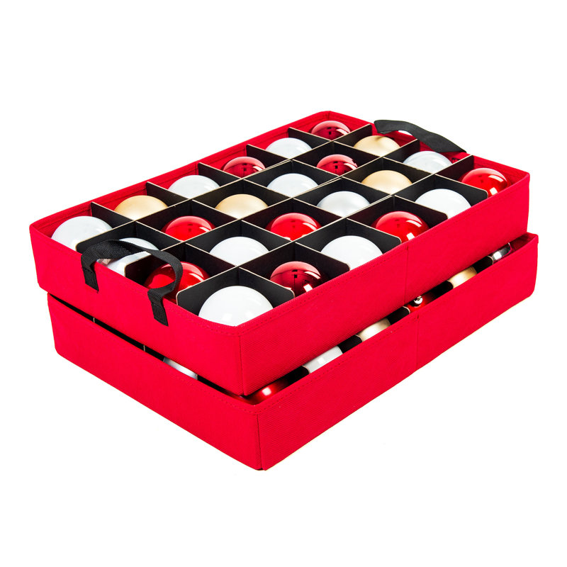 Boîte de rangement ornement de Noël avec séparateurs, H 6,25 po x l 20 po x P 14 po