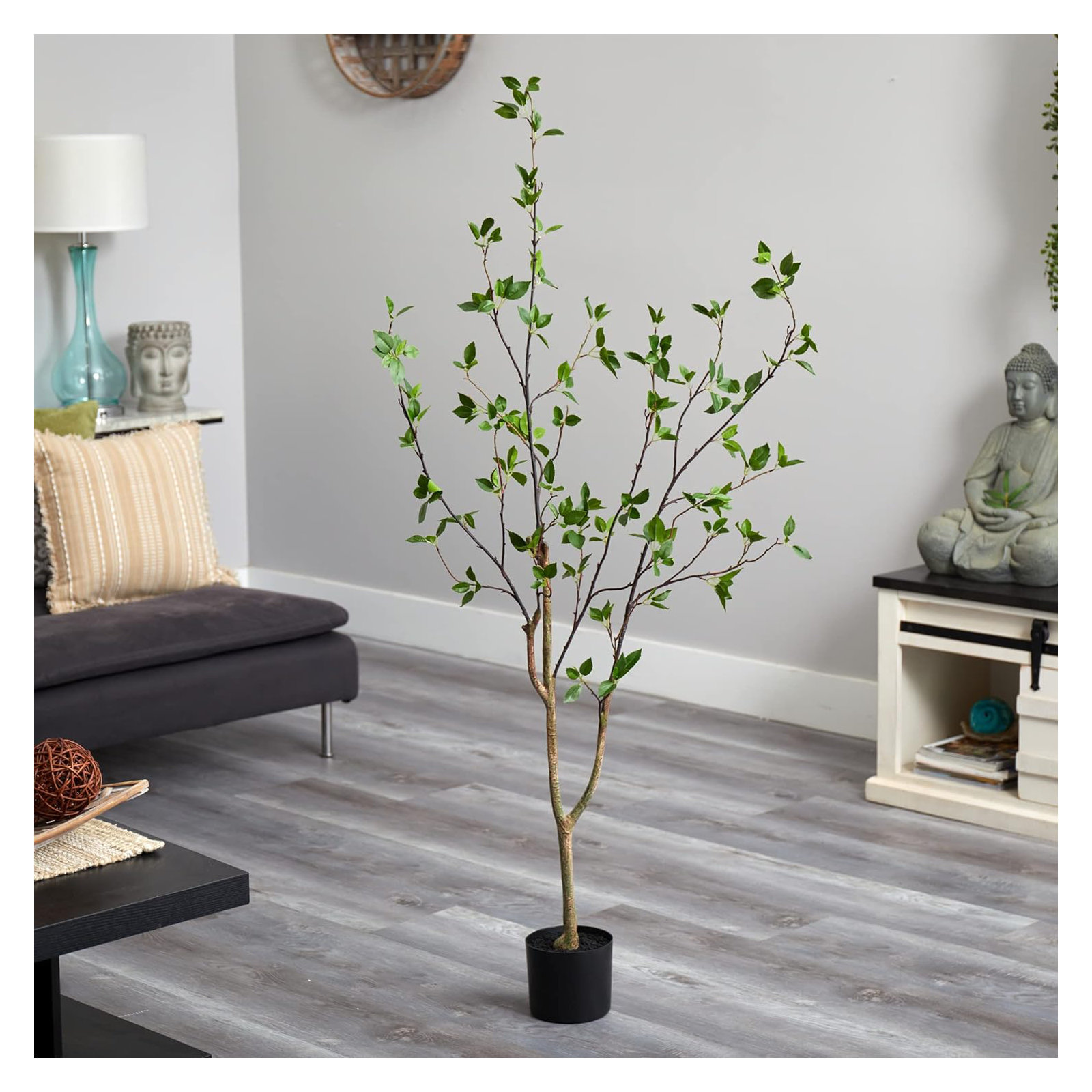 5Ft. Minimalist Citrus Artificial Tree, 60" H x 14" W x 14" D