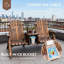 Causeuse double Adirondack, chaise Adirondack double en bois avec seau à glace, causeuse d'extérieur avec dossier haut