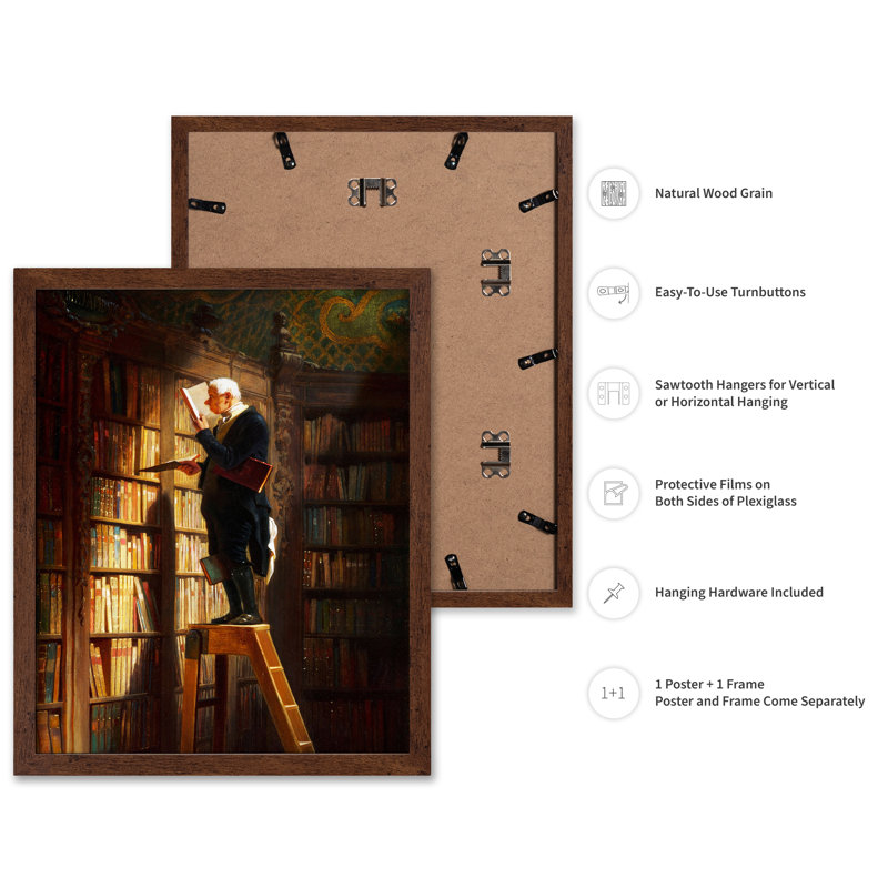 Le rat de bibliothèque, Poster, 08"H x 10"W, Brown Framed