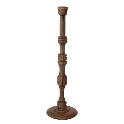 Turned Mango Wood Taper Candle Holder