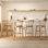Tabouret de comptoir moderne en bois massif de 24 po, tabourets pour îlot de cuisine avec dossier
