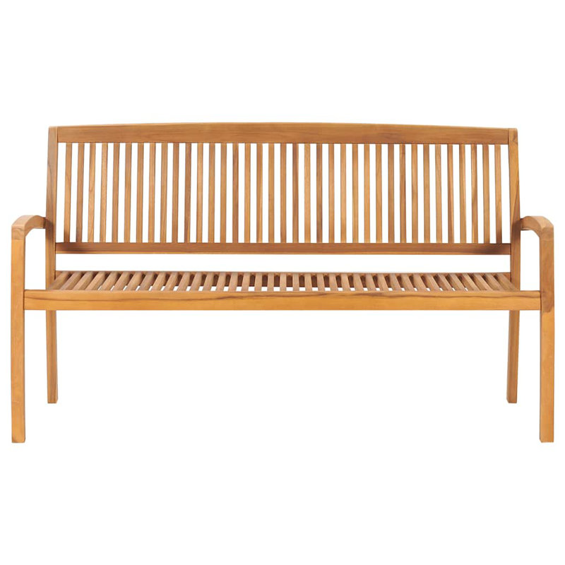 Arlogh Solid Wood Teak Outdoor Bench, 90cm H x 159cm W x 57.5cm D