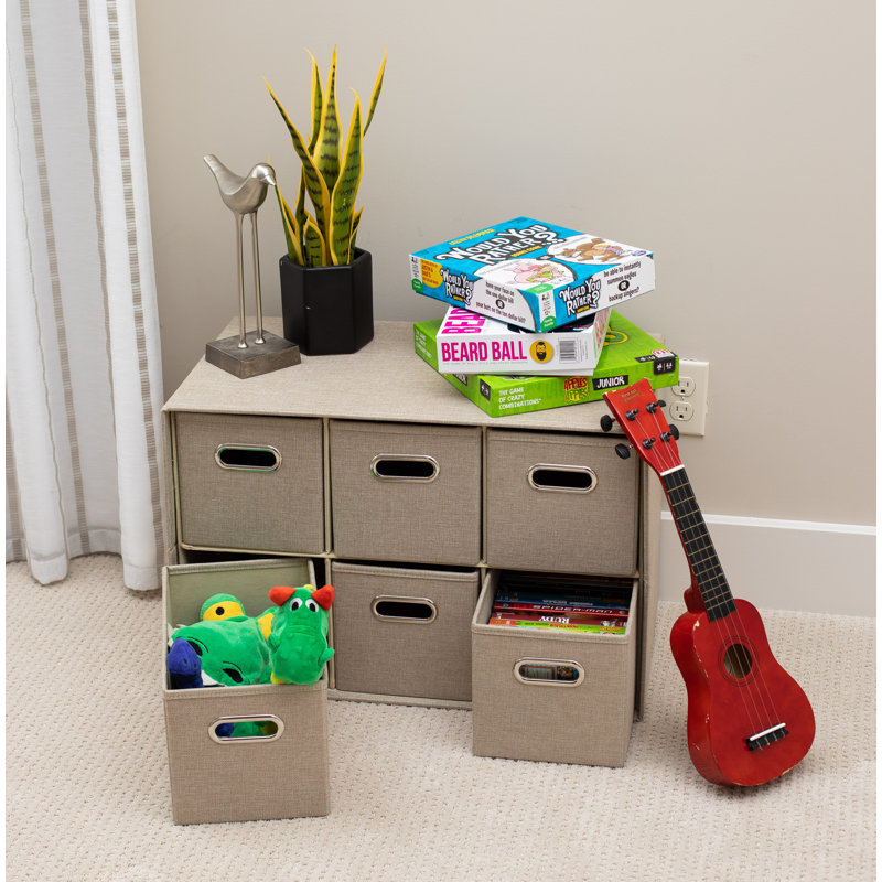 BirdRock Home Fabric Decorative Bin, Tan
