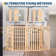Freestanding 4-Panel Wooden Dog Gate, Foldable Adjustable Pet Barrier with Support Feet, Non-Slip Pads 90cm Height, Extendable up to 203cm, Non-Slip Indoor Pet Fence