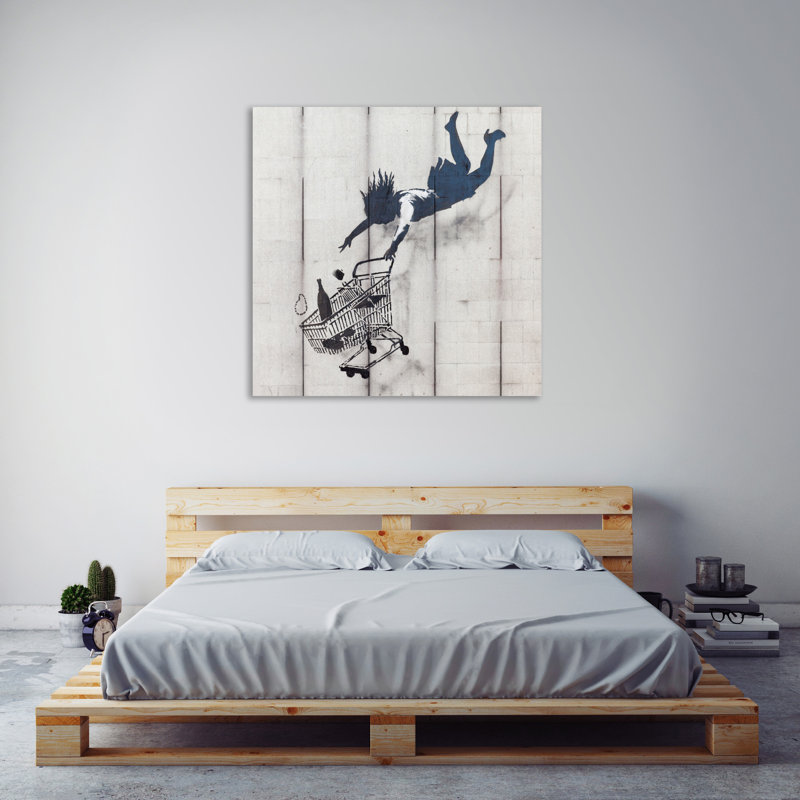 Shop Until You Drop by Banksy - Wrapped Canvas Print, 122 cm H x 122 cm W x 4 cm D