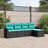 Ebern Designs 5 Piece Patio Sofa Set With Cushions Black Poly Rattan-316754005