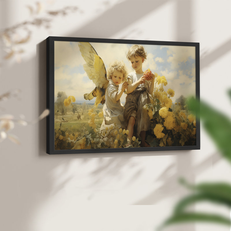Angels From Above-II - Reproduction encadrée - Restickable, H 16 po x l 20 po, Cadre noir