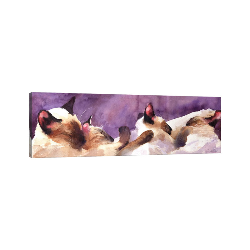 Siamese Strip by Rachel Parker - Panoramic Painting on Canvas, 30.48cm H x 91.44cm W x 3.81cm D, Wrapped Canvas