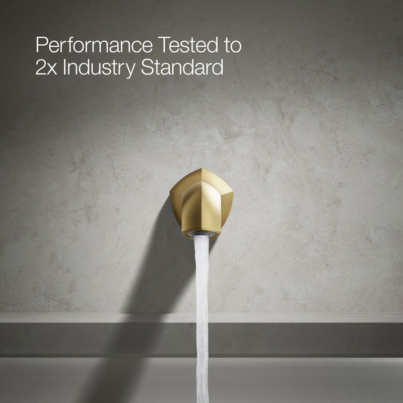 Wall-Mount 12 In. Bath Spout With Straight Design, Vibrant Brushed Moderne Brass