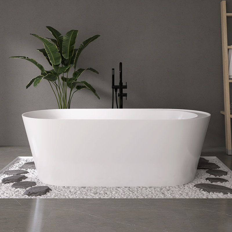 Baignoire de trempage autoportante en acrylique 67 po Fslefay