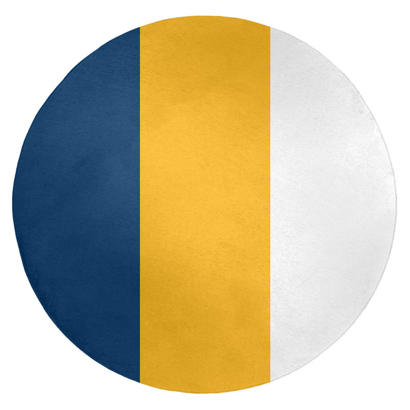 Tapis bleu/jaune, Rond 5 pi