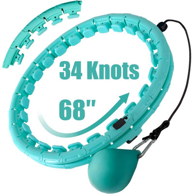 34 Knots Weighted Workout Hoop – Plus Size Smart Waist Exercise Ring For Adults Weight Loss, Adjustable Fitness Circle Hula Hoop