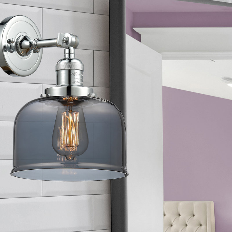 Bell - 1 Light 8" Sconce, 6 Watt Vinage LED Bulb, Polished Chrome, Plated Smoked