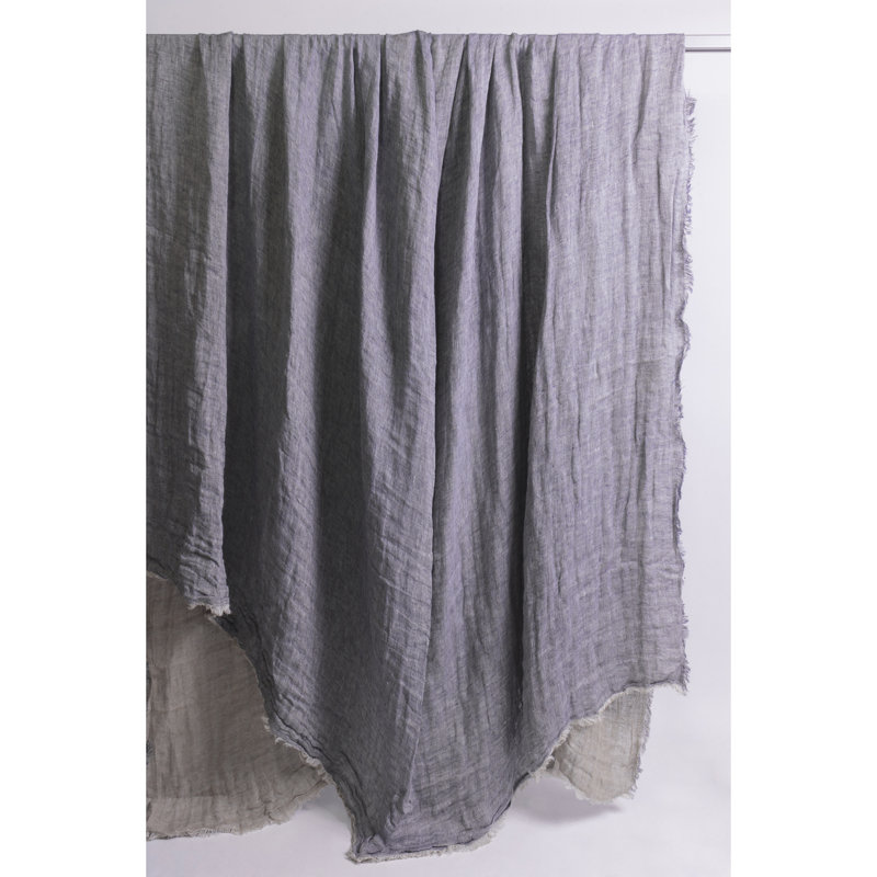 Jaden Linen Coverlet Set, Blue, King Coverlet + 2 Shams