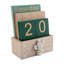 Calendrier perpétuel, calendrier en bois pour accessoires de bureau à domicile, calendrier en bloc de bois rétro (vert)-1376310619
