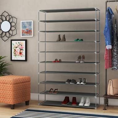 58 Pairs Large Shoe Rack Shoe Shelf Boots Shoe Organizer Rebrilliant Finish: Gray