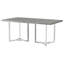 Table de salle à manger moderne en faux marbre avec un élégant design à double piédestal