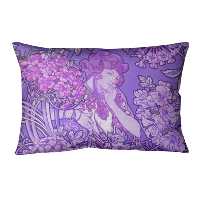 Coussin lombaire à fleurs alphonse mucha