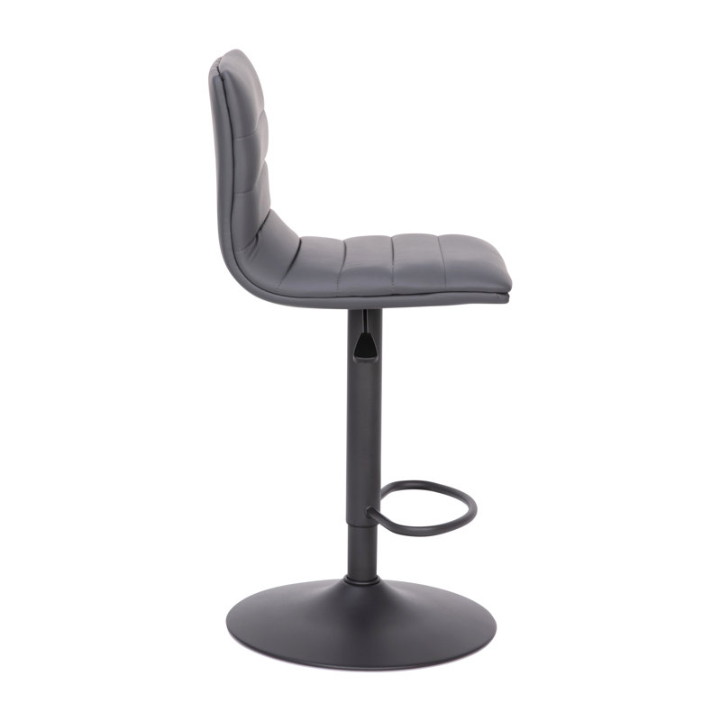 Rochester Swivel Upholstered Adjustable Height Counter Stool with Metal Frame, Gray