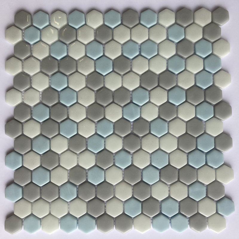 Sicily 1" x 1" Glass Honeycomb Mosaic Wall and Floor Tile, Drizzle