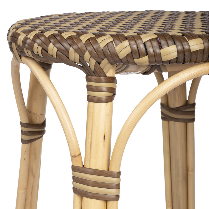 Tabouret de bar et de comptoir en rotin tissé à la main Alastair, Tabouret de comptoir (siège d'une hauteur de 24 p