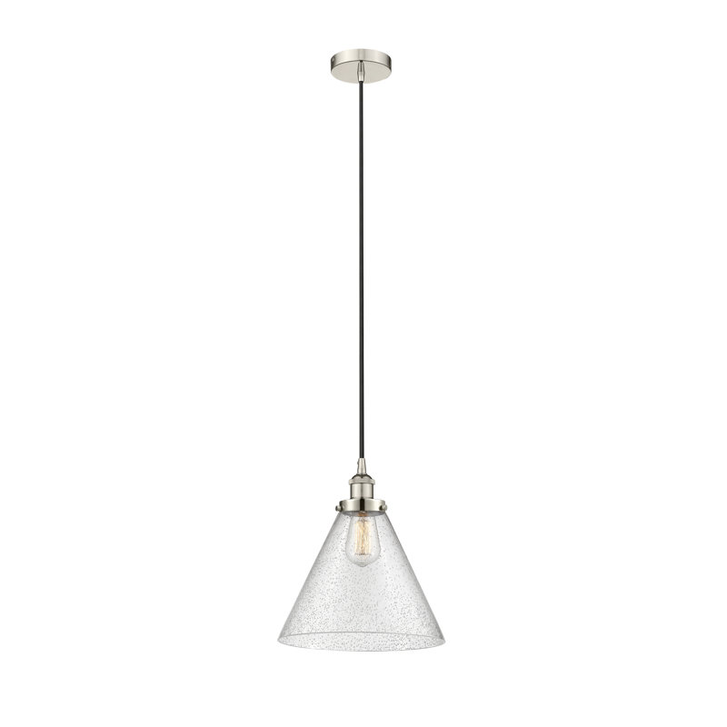 Annis 1 - Light Single Cone Pendant, No Bulb Included, Satin Gold, Seedy/Large Cone