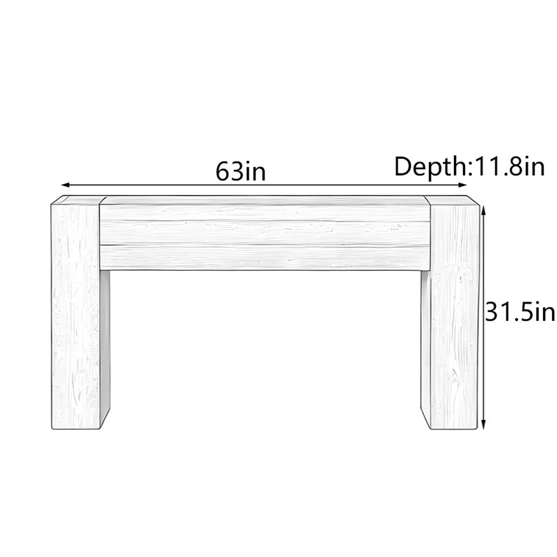 Console Wabi-Sabi, Brun, H 31,5 po x l 63 po x P 11,8 po