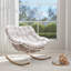 Chaise berçante en acier avec coussin-206512341