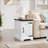 Rectangular Farmhouse End Table With Barn Door And Adjustable Storage Shelf-484955901