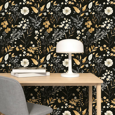 Papier peint auto-adhésif Golden Floral