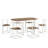 Modern 7-Piece Dining Table Set With Faux Marble Compact 55Inch Kitchen Table Set For 6, White+Cherry