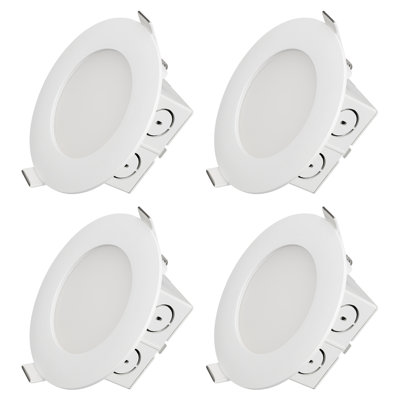 4" 9W Integrated LED Recessed Lighting with J-Box, Dimmable Ultra-Thin LED Ceiling Downlight, IC Rated & Air Tight, 3000K Warm White